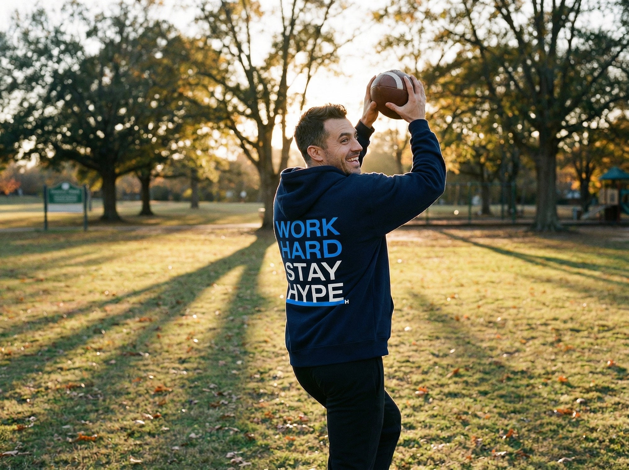 Work Hard Stay Hype Oversized Fleece Hoodie