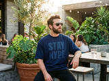 Stay Hype Navy Tonal Boxy Tee